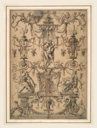Panel ornamental con Padre Tiempo