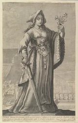 Una dama cristiana francesa, 1647. Creadores: Gilles Rousselet, Abraham Bosse