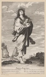 Sibila de Erythrae, con María y el Niño al fondo Sibille Eristrée (título sobre objeto) Sibilas (título de la serie) Les Sibylles (título de la serie)