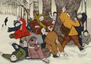 Lanzando bolas de nieve