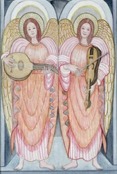 Dos ángeles tocando instrumentos, 1995