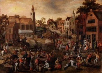 Fiesta de San Jorge (óleo sobre tabla)
