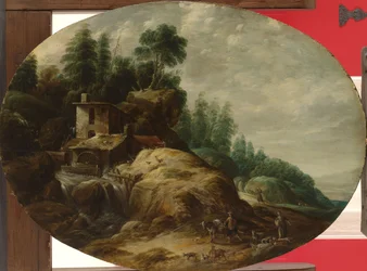 Molino de agua junto a un bosque