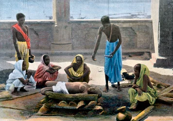 Cremación en India, c1890