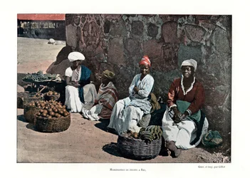 Vendedores de frutas, Río de Janeiro, Brasil, siglo XIX