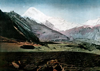 Monte Kazbek, Cáucaso, c1890