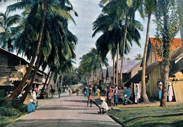 Calle en Port Blair, Islas Andamán y Nicobar, Océano Índico, c1890