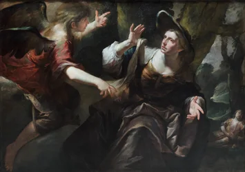 El ángel se aparece a Agar e Ismael, c.1640 (óleo sobre lienzo)