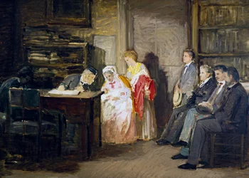 El Estado Civil, por Gioacchino Toma (1836-1893), pintura