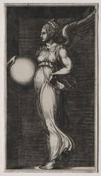 Figura Alegórica Sosteniendo una Esfera, mediados de 1560s