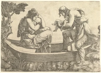 Danae y el infante Perseo arrojados al mar por Acrisio