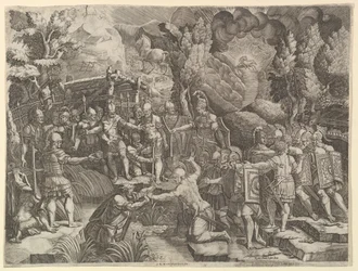 Sinon engañando a los troyanos, mediados de la década de 1540