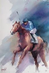 Caballo de carreras al galope