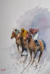 Caballos de carreras al galope