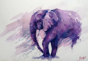 El majestuoso elefante púrpura
