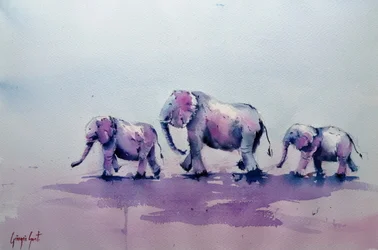 La familia del elefante morado
