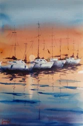 Veleros al atardecer