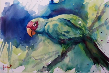 Loro verde tropical
