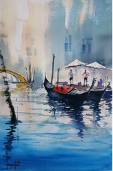 Góndolas de los canales de Venecia