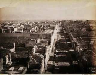 Vista aérea del sitio arqueológico de Pompeya