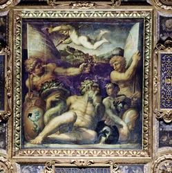 Alegoría de las regiones de Cortona y Montepulciano del techo del Salone dei Cinquecento, 1565