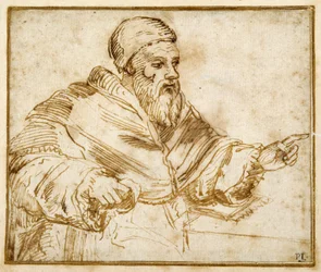 Clemente VII sentado en una mesa