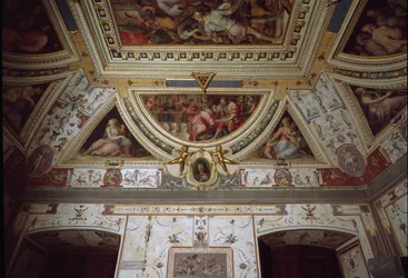 (detalle) de la sala de Lorenzo el Magnífico representando su visita a Nápoles