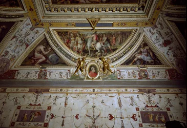 Detalle de la sala de Lorenzo el Magnífico representando la batalla de Sarzana