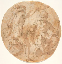 Florentia coronando a Cosimo I entronizado en las nubes