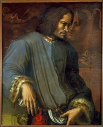 Lorenzo de Medici (1449 - 1492) (Lorenzo el Magnífico). Pintura de Giorgio Vasari (1511 - 1574). Museo Uffizi. Florencia.