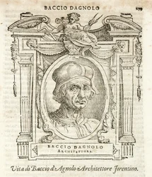 Milán, Biblioteca Braidense, Vite de piv excellent, Giorgio Vasari 1568, 38 Giuliano di Baccio d