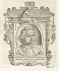 Milán, Biblioteca Braidense, Vite de piv excellent, Giorgio Vasari 1568, Francesco Granacci