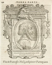 Milán, Biblioteca Braidense, Vite de piv excellent, Giorgio Vasari 1568, Francesco Mazzuoli llamado Il Parmigianino