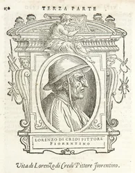 Milán, Biblioteca Braidense, Vite de piv excellent, Giorgio Vasari 1568, Lorenzo di Credi