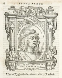 Milán, Biblioteca Braidense, Vite de piv excellent, Giorgio Vasari 1568, Raffello Sanzio da Urbino