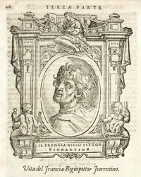 Milán, Biblioteca Braidense, Vite de piv excellent, Giorgio Vasari 1568, Francesco di Cristofano llamado Il Franciabigio