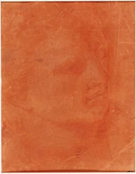 Cabeza en perfil de tres cuartos (recto); Joven de pie señalando a la izquierda y bocetos de pies, brazo (verso)