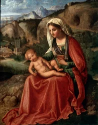 La Virgen y el Niño en un paisaje
