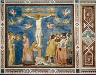 Crucifixión, detalle de Vida y Pasión de Cristo, por Giotto