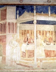 Banquete de Herodes, detalle del violinista, de la capilla Peruzzi (detalle)