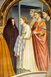 El encuentro en la Puerta Dorada, c.1305 (fresco) Puerta de Jerusalén, detalle, c.1305 (fresco)