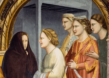 El encuentro en la Puerta Dorada, c.1305 (fresco) Puerta de Jerusalén, detalle, c.1305 (fresco)