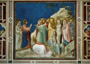 La Resurrección de Lázaro, detalle de la Vida y Pasión de Cristo, por Giotto