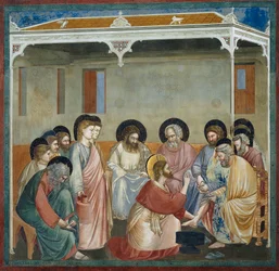 Lavado de pies, detalle de la Vida y Pasión de Cristo, por Giotto