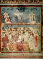 Vida de San Francisco de Asís: La verificación de los estigmas (San Jerónimo examinando los estigmas) - Fresco