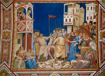 La masacre de los inocentes. Fresco de Giotto di Bondone (1267-1337)