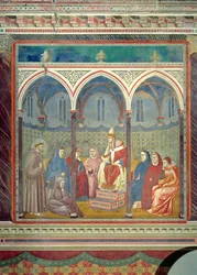 San Francisco predicando un sermón al Papa Honorio III, 1297-99