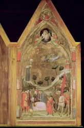 El martirio de San Pablo, panel derecho del Tríptico Stefaneschi, c.1320