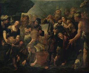 Moisés sacando agua de la roca