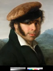 Retrato del pintor italiano Pietro Ronzoni (1781-1862) Pintura de Giovanni Carnovali dit Piccio (1804-1873) 1825 Colección particular